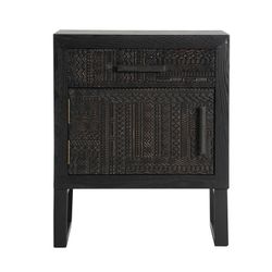 Antrim coffee table in ash wood, DM wood and iron in black, 45 x 35 x 55 cm