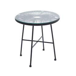 Ensemble table et fauteuil de terrasse en polyéthylène et métal noir | Acapulco