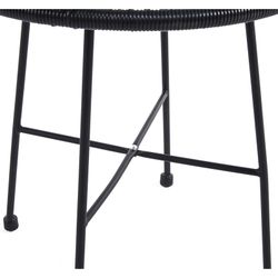 Ensemble table et fauteuil de terrasse en polyéthylène et métal noir | Acapulco
