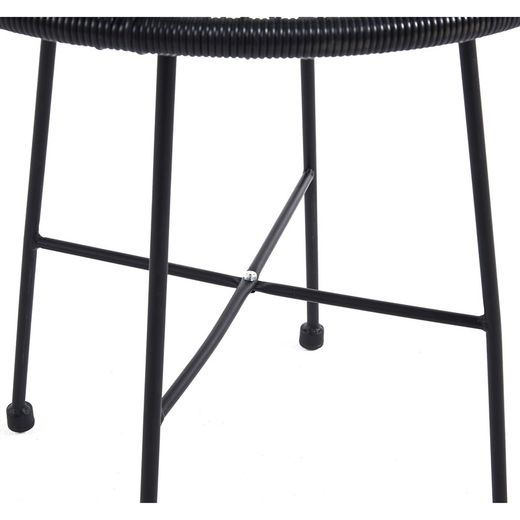 Ensemble table et fauteuil de terrasse en polyéthylène et métal noir | Acapulco