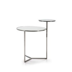 Stolik pomocniczy ze stali w kolorze srebrnym o podwójnej wysokości 58 x 45 x 60 cm