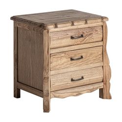 Brixton coffee table in natural elm wood, 64 x 47 x 60 cm
