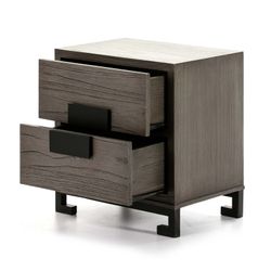 Table basse en bois gris/noir, 56x41x60cm