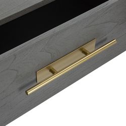 Coffee table in Wood and Grey/Gold Metal, 50x45x54cm