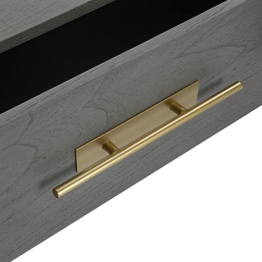 Coffee table in Wood and Grey/Gold Metal, 50x45x54cm