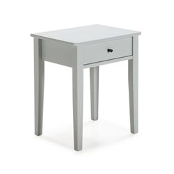 BART Bedside Table in Light Gray Melamine and Pine, 46x36.4x55 cm