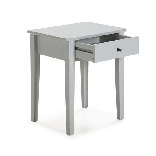 BART Bedside Table in Light Gray Melamine and Pine, 46x36.4x55 cm