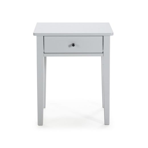 BART Bedside Table in Light Gray Melamine and Pine, 46x36.4x55 cm