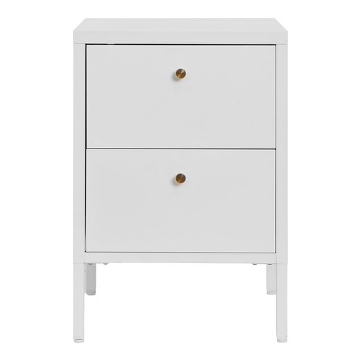 Table de chevet en acier blanc, 40 x 40 x 60 cm | Dalby