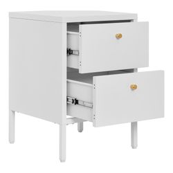 Mesa de cabeceira em aço branco, 40 x 40 x 60 cm | Dalby