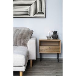 Nachttisch aus natürlichem Eichenfurnier, 50 x 40 x 50 cm | Kyoto