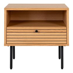 Nachttisch aus natürlichem Eichenfurnier, 50 x 40 x 50 cm | Kyoto