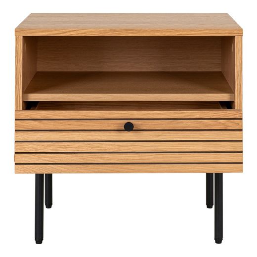 Nachttisch aus natürlichem Eichenfurnier, 50 x 40 x 50 cm | Kyoto