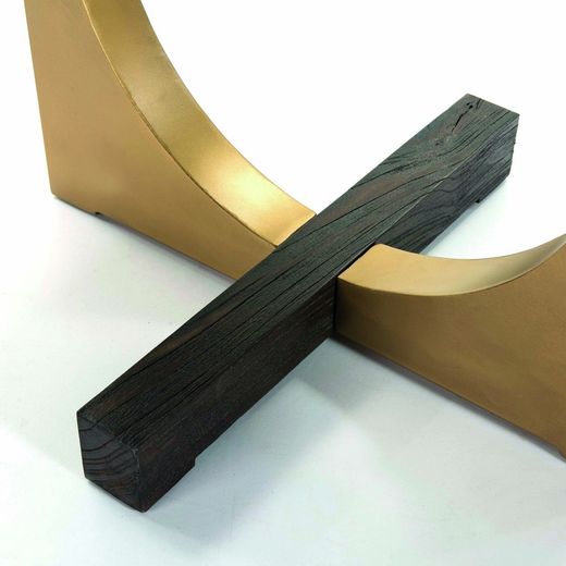 Table de chevet bois et métal, 51x45x61 cm