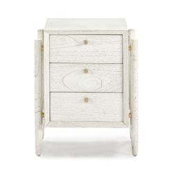 White wooden bedside table, 50x40x61 cm