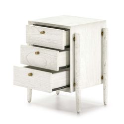 White wooden bedside table, 50x40x61 cm