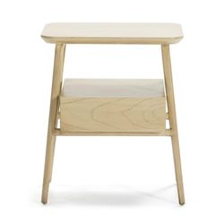 Bedside table in veiled white wood, 50x38x60 cm