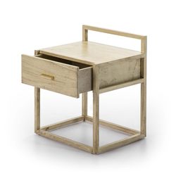 Bedside table in veiled white wood, 50x40x60, cm