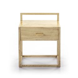 Bedside table in veiled white wood, 50x40x60, cm