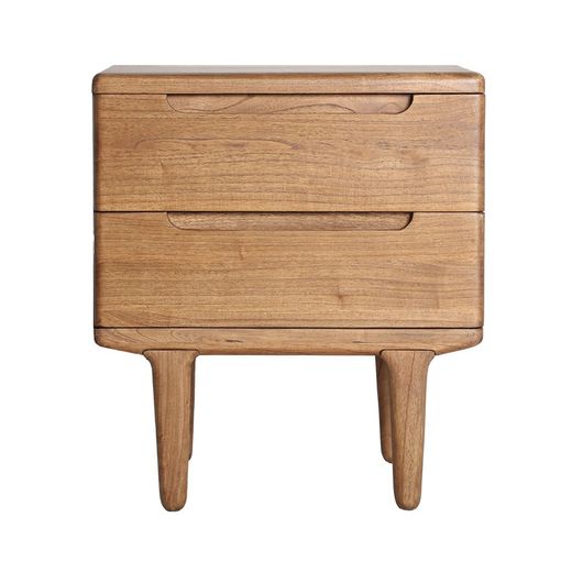 Mindi wood bedside table in natural, 55 x 45 x 64 cm | Slough