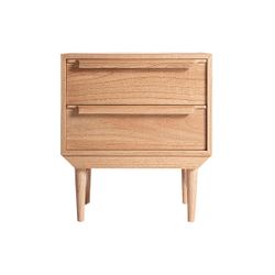 Mesita de noche de madera de mindi en natural, 55 x 48 x 65 cm | Nyry
