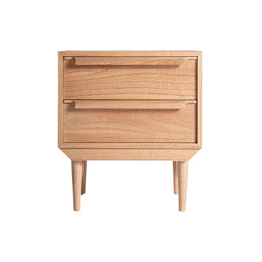 Mesita de noche de madera de mindi en natural, 55 x 48 x 65 cm | Nyry