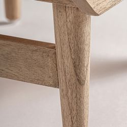 Mesita de noche de madera de mindi en natural, 55 x 48 x 65 cm | Nyry