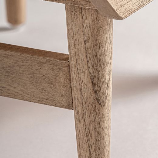 Mesita de noche de madera de mindi en natural, 55 x 48 x 65 cm | Nyry