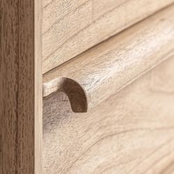 Mesita de noche de madera de mindi en natural, 55 x 48 x 65 cm | Nyry