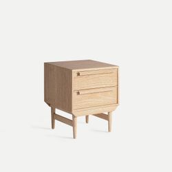 Mesita de noche de madera de mindi en natural, 55 x 48 x 65 cm | Nyry