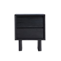 Mesita de noche de madera de mindi en negro, 50 x 45 x 60 cm | Demmin