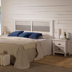 Chambre à coucher, tête de lit, 2 tables de chevet avec 2 tiroirs et commode | romantique