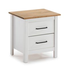 White pine wood bedside table, 46 x 35 x 49.5 cm