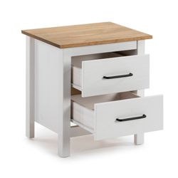 White pine wood bedside table, 46 x 35 x 49.5 cm