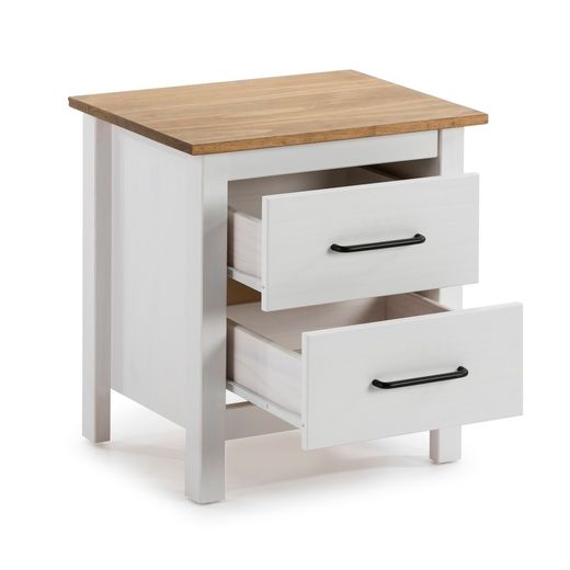 White pine wood bedside table, 46 x 35 x 49.5 cm