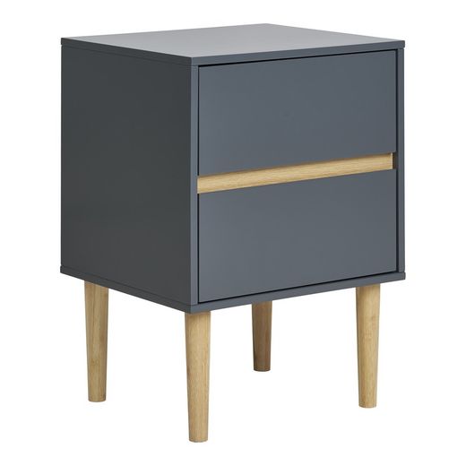 Table de chevet en bois de pin bleu gris, 40 x 35 x 55 cm | Bisley