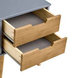 Nattbord i grått furu och trä, 40 x 40 x 52 cm