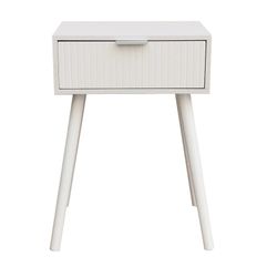 Biały drewniany stolik nocny, 40 x 30 x 60 cm | freya