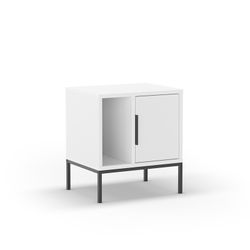 Table de chevet en bois blanc, 45 x 35 x 50 cm | Lani