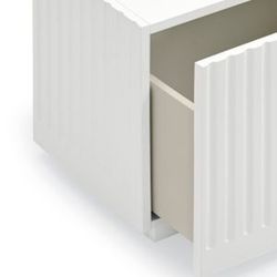 White and cream wooden bedside table, 52 x 38 x 50 cm | Doric