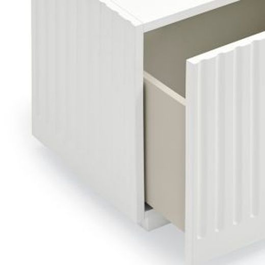 White and cream wooden bedside table, 52 x 38 x 50 cm | Doric