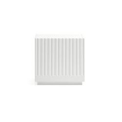 Mesita de noche de madera en blanco y crema, 52 x 38 x 50 cm | Doric