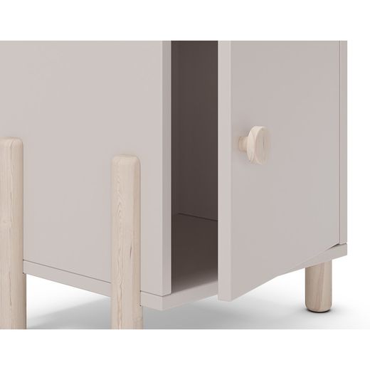 Table de chevet en bois crème, 39,4 x 30 x 47 cm | Énola