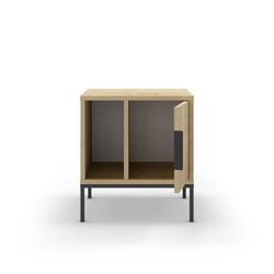 Wooden bedside table in oak color, 45 x 35 x 50 cm | Lani