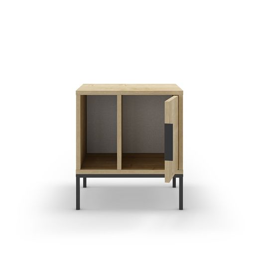 Wooden bedside table in oak color, 45 x 35 x 50 cm | Lani