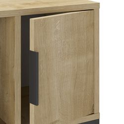 Wooden bedside table in oak color, 45 x 35 x 50 cm | Lani