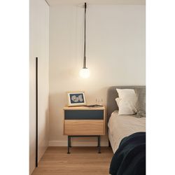 Table de chevet en bois de chêne et gris anthracite, 52 x 35 x 54 cm | Yoko