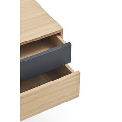 Table de chevet en bois de chêne et gris anthracite, 52 x 35 x 54 cm | Yoko