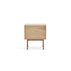 Table de chevet en bois couleur chêne et carrelage, 52 x 35 x 54 cm | Yoko