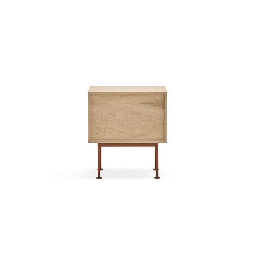 Table de chevet en bois couleur chêne et carrelage, 52 x 35 x 54 cm | Yoko